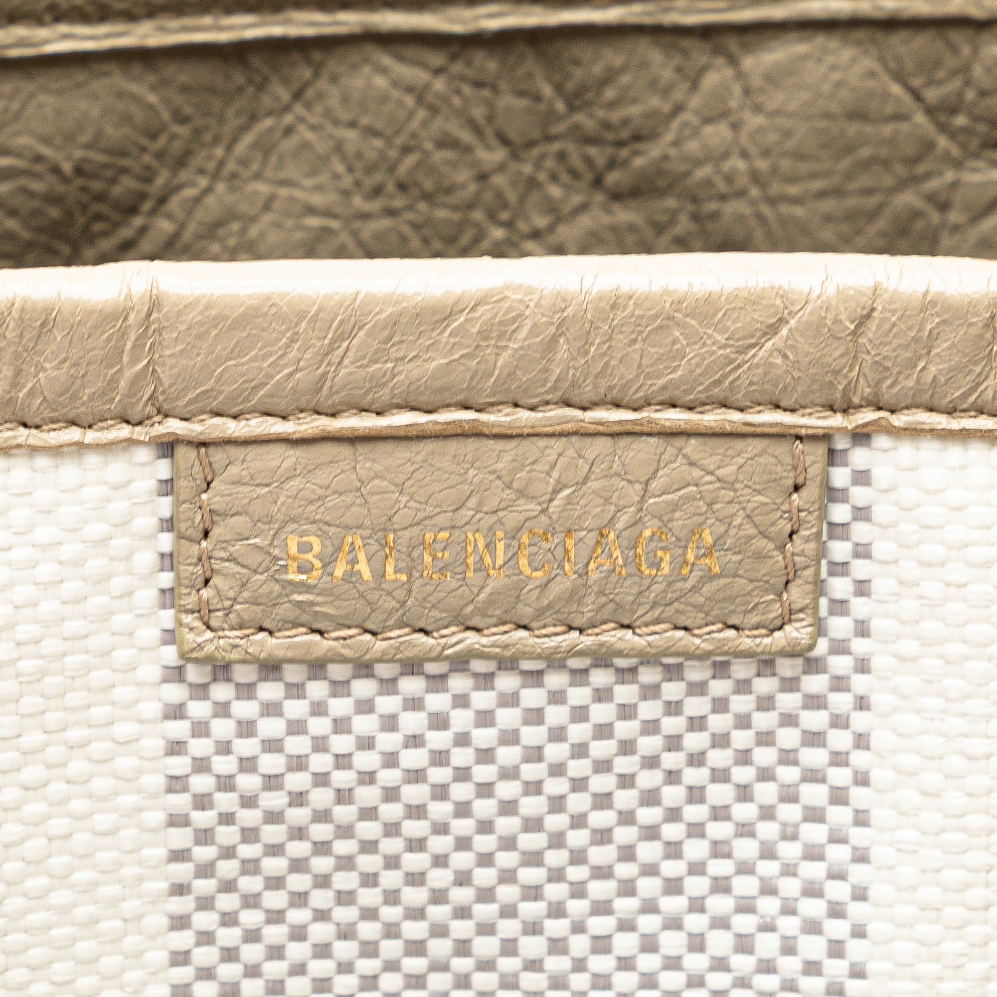 Medium Woven Calfskin Barbes East West Shopper Bag - Image 5