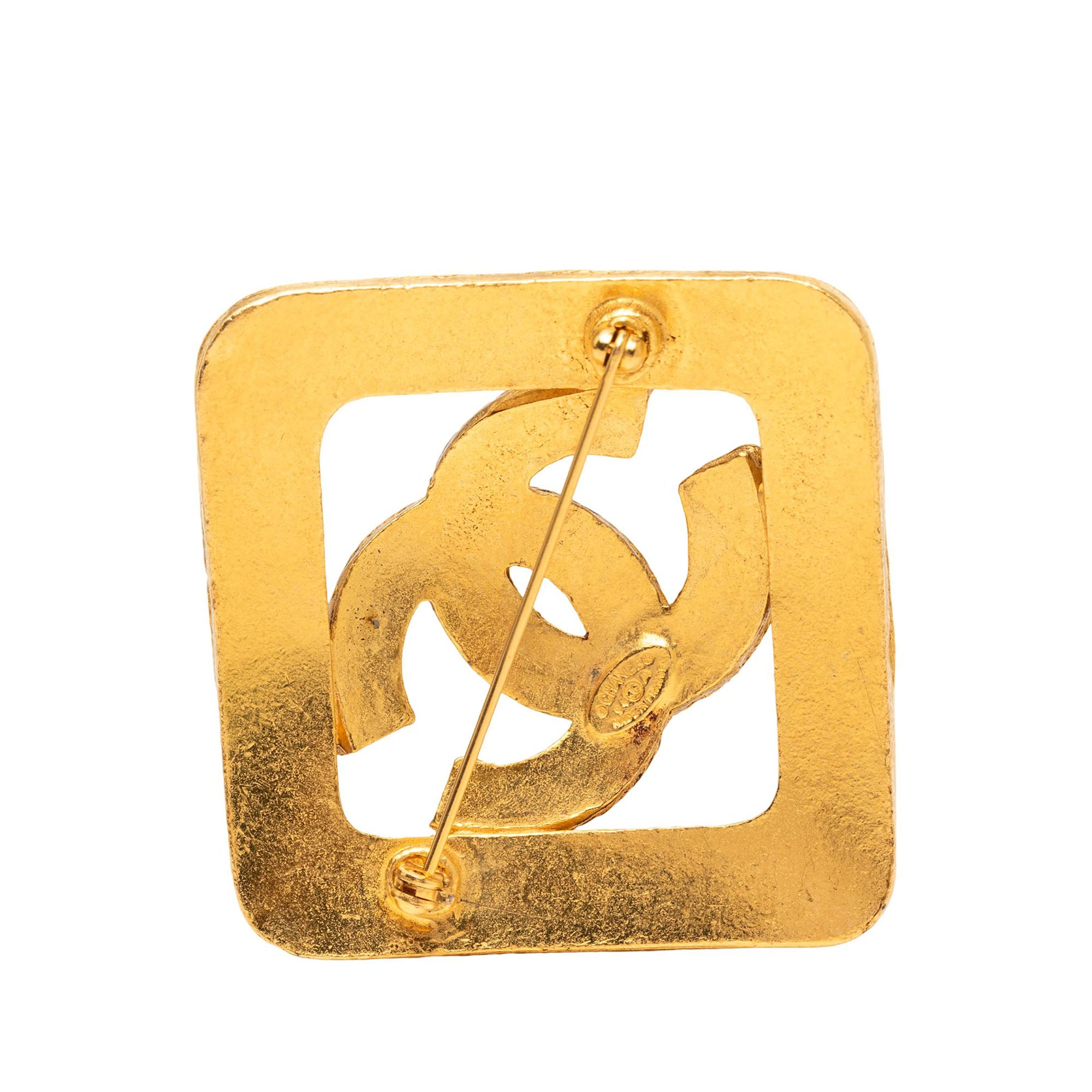CC Gold Plated Diamond Brooch - Image 2
