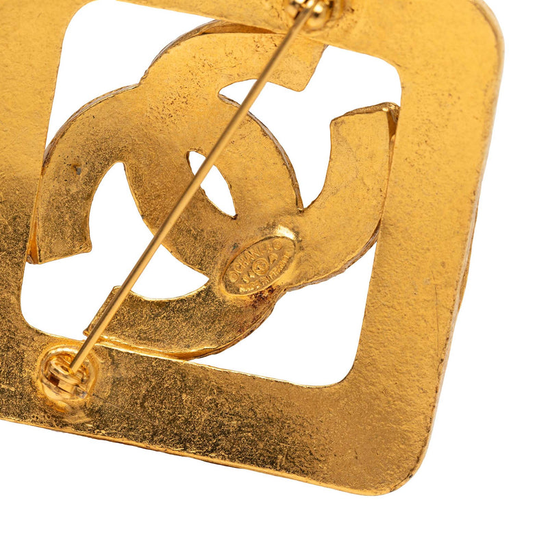 CC Gold Plated Diamond Brooch - Image 3
