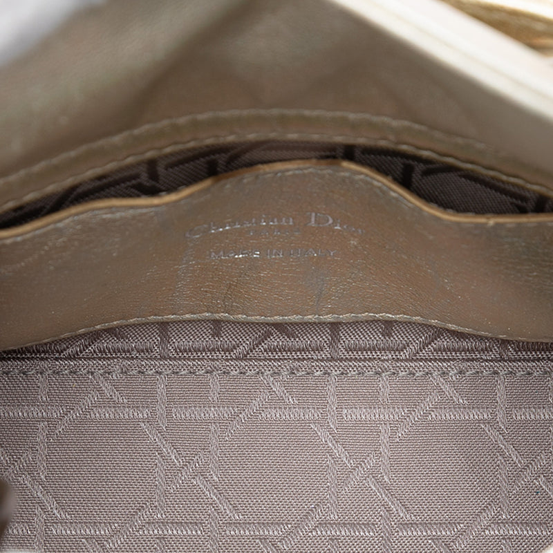 Micro Metallic Crinkled Calfskin Lucky Dior Cannage Lady Dior - Image 4