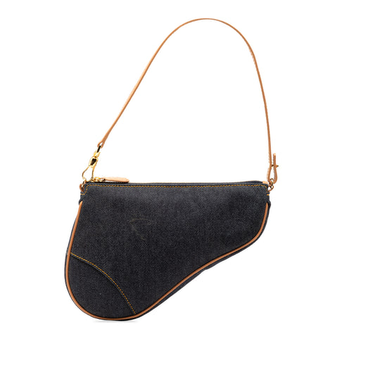 Mini Denim Saddle Pochette - Image 1