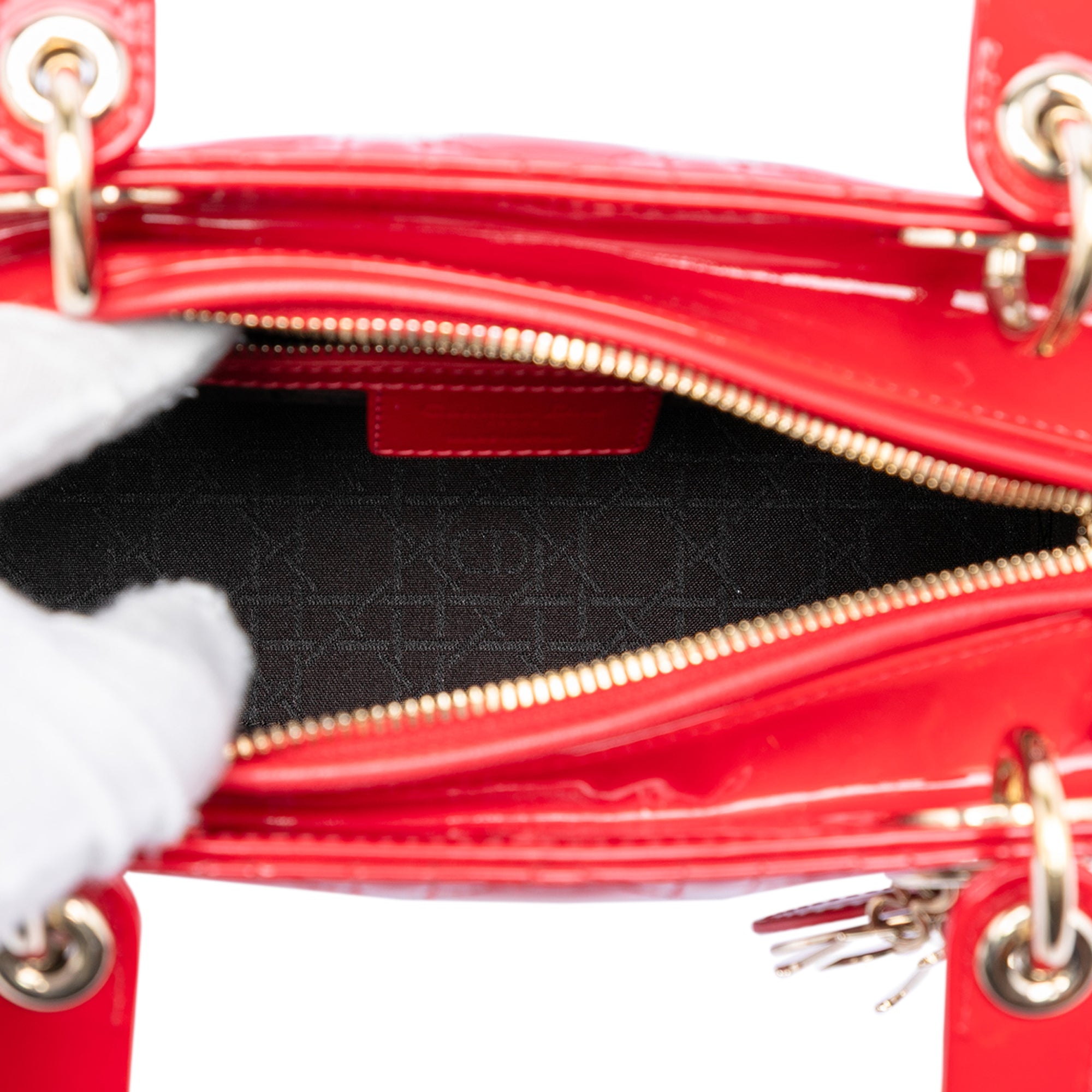 Medium Patent Cannage Lady Dior - Image 4