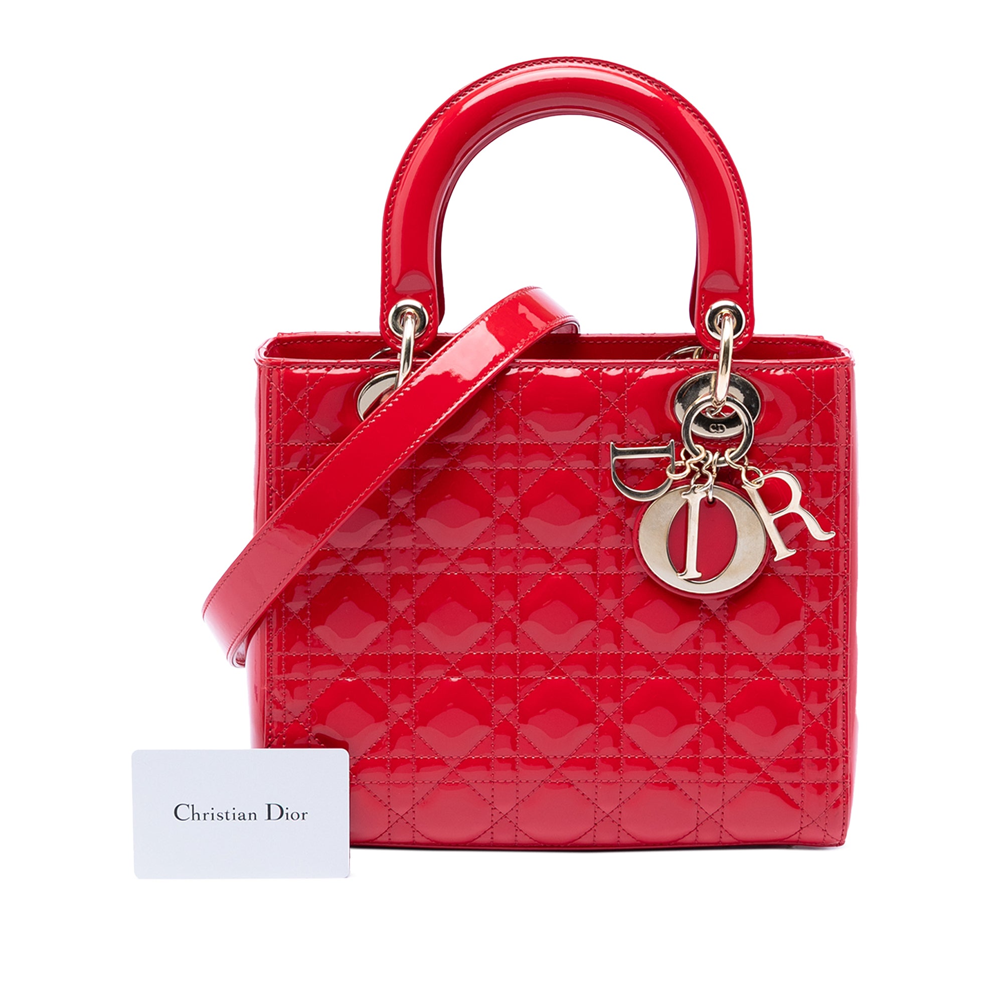 Medium Patent Cannage Lady Dior - Image 8