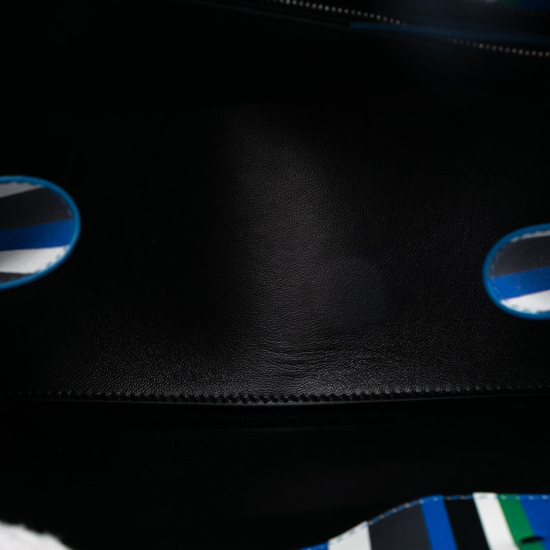 Mini Leather Striped Papier A6 Zip Around Satchel - Image 4