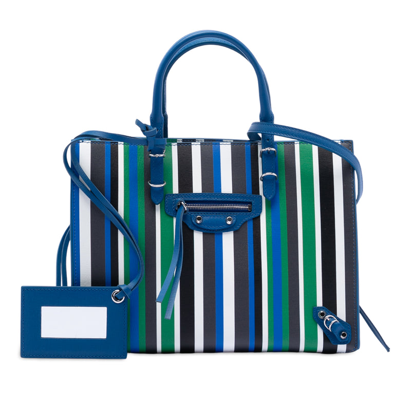 Mini Leather Striped Papier A6 Zip Around Satchel - Image 8