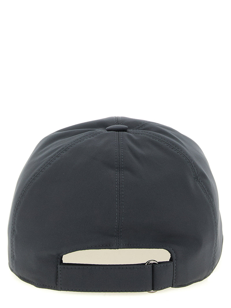 Brioni Tone-On-Tone Embroidered Logo Baseball Cap — Gray Caps
