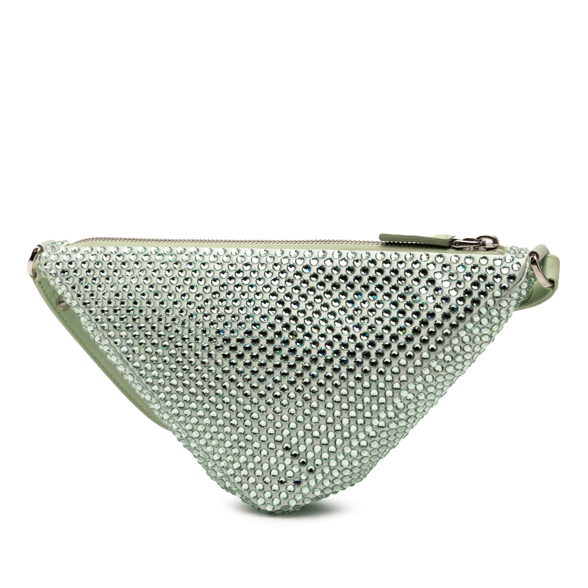 Satin Crystal Embellished Triangle Pouch - Image 2