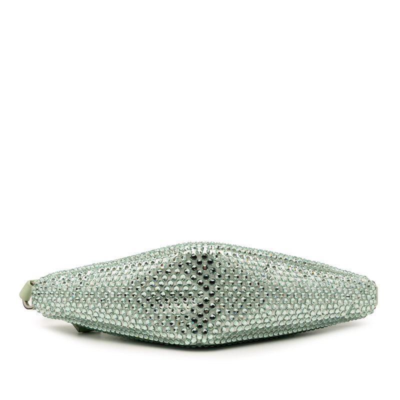 Satin Crystal Embellished Triangle Pouch - Image 3