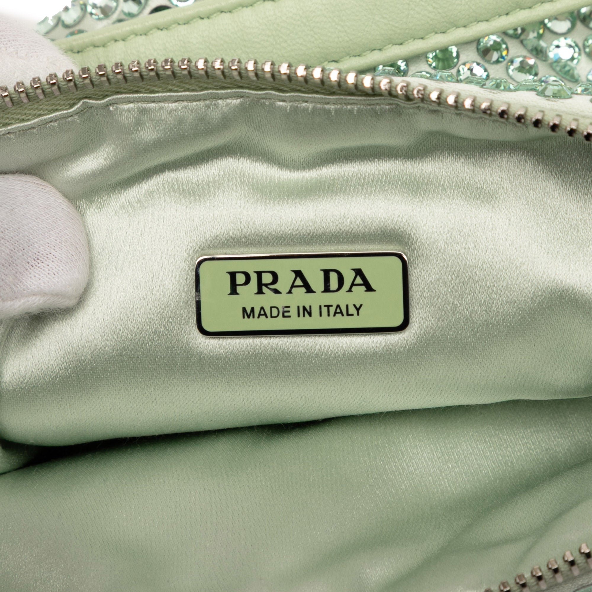 Satin Crystal Embellished Triangle Pouch - Image 5