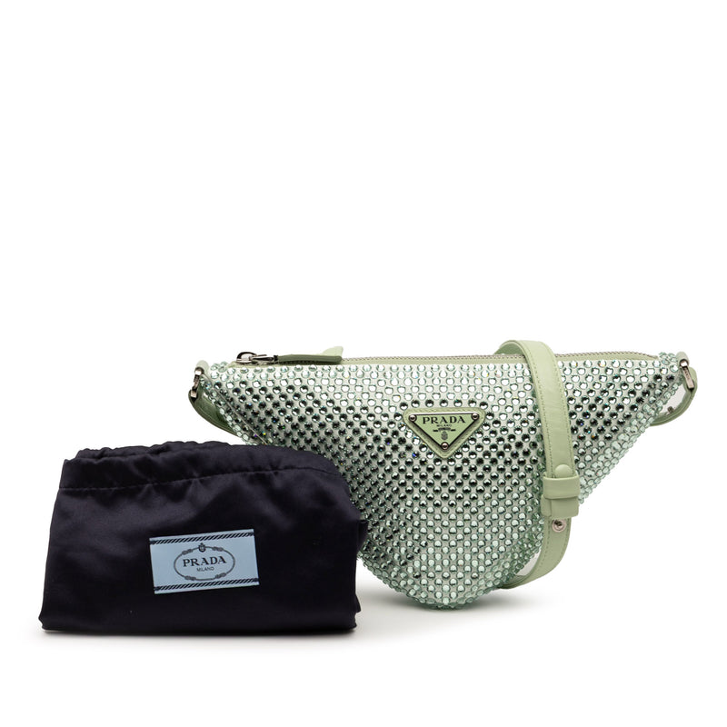 Satin Crystal Embellished Triangle Pouch - Image 8