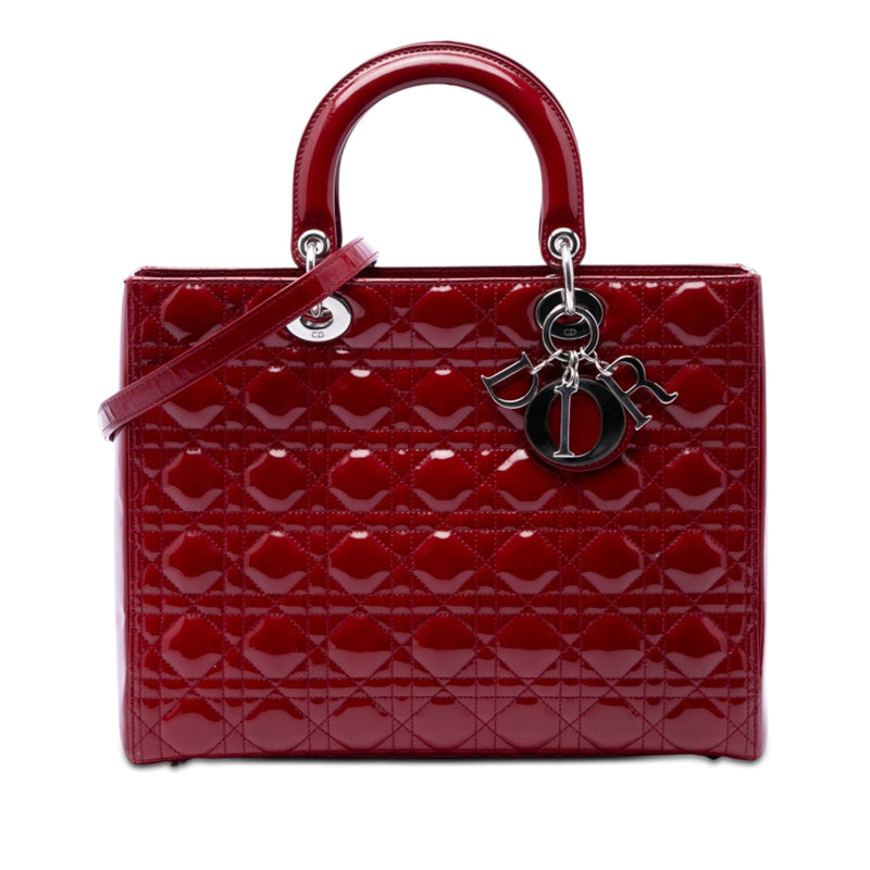 Large Patent Cannage Lady Dior