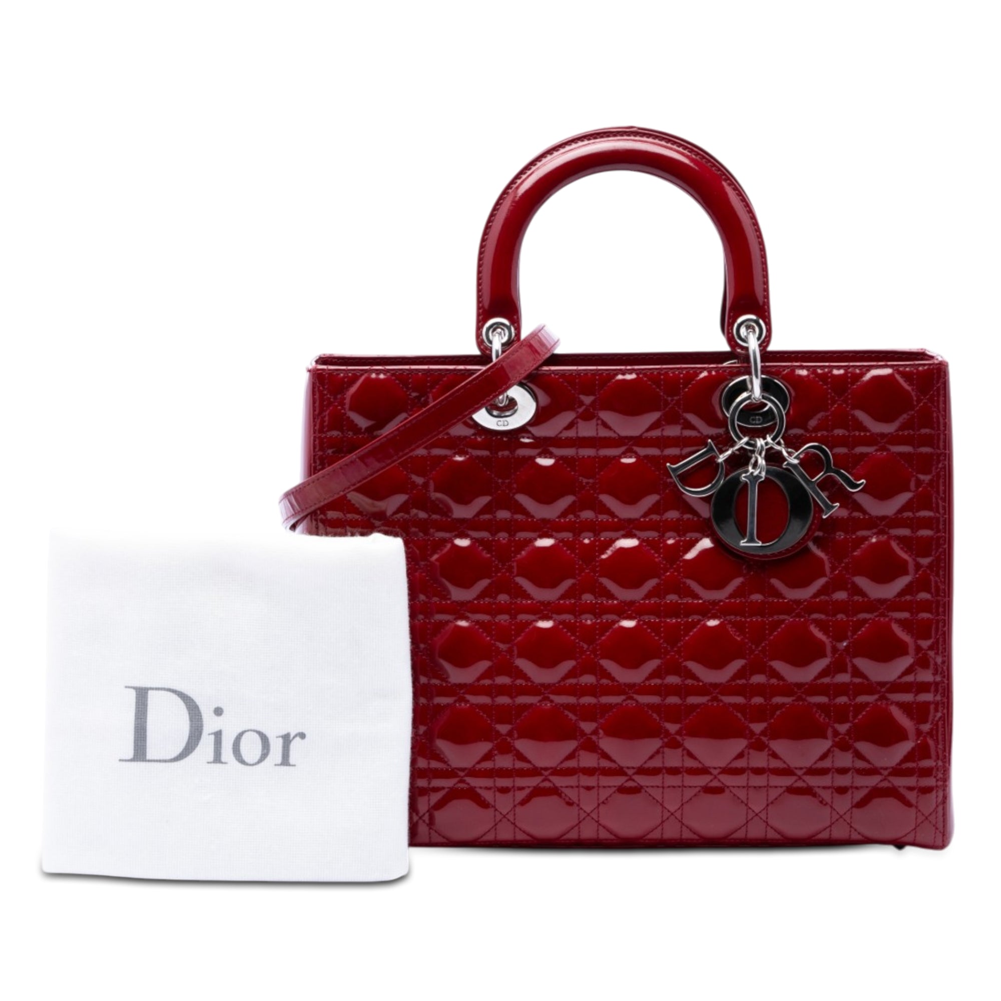 Large Patent Cannage Lady Dior - Image 7