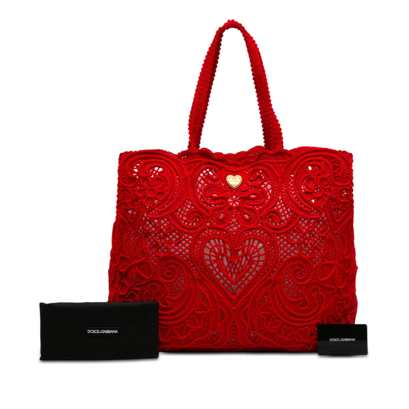 Large Cordonetto Lace Beatrice Shopper Tote - Image 7