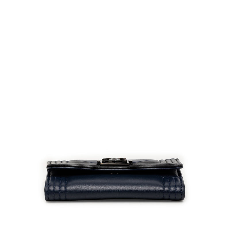 Bicolor Lambskin Boy Flap Card Holder - Image 3