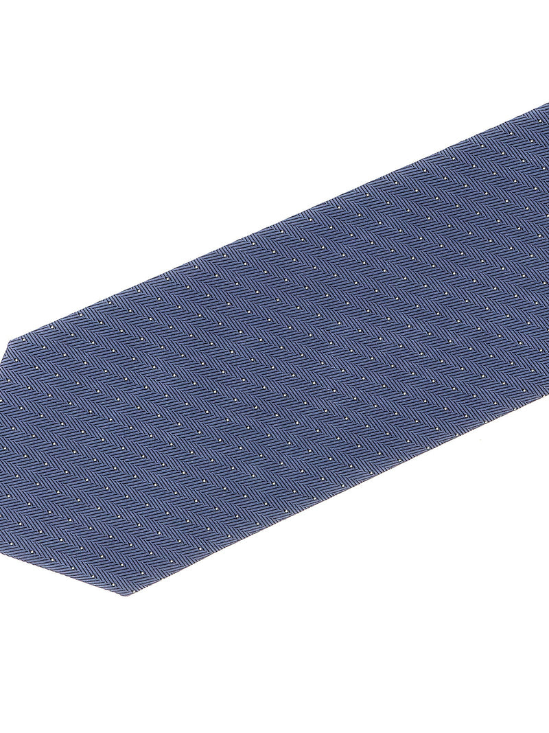Brioni Silk Jacquard Micro-Polka Dot Necktie — Blue Pure Neckties