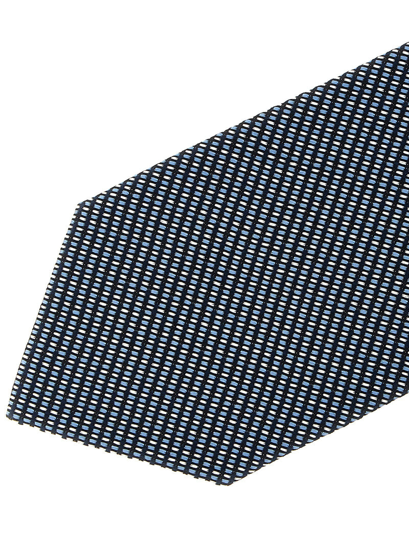 Brioni Jacquard Silk Necktie — Navy Pure Neckties