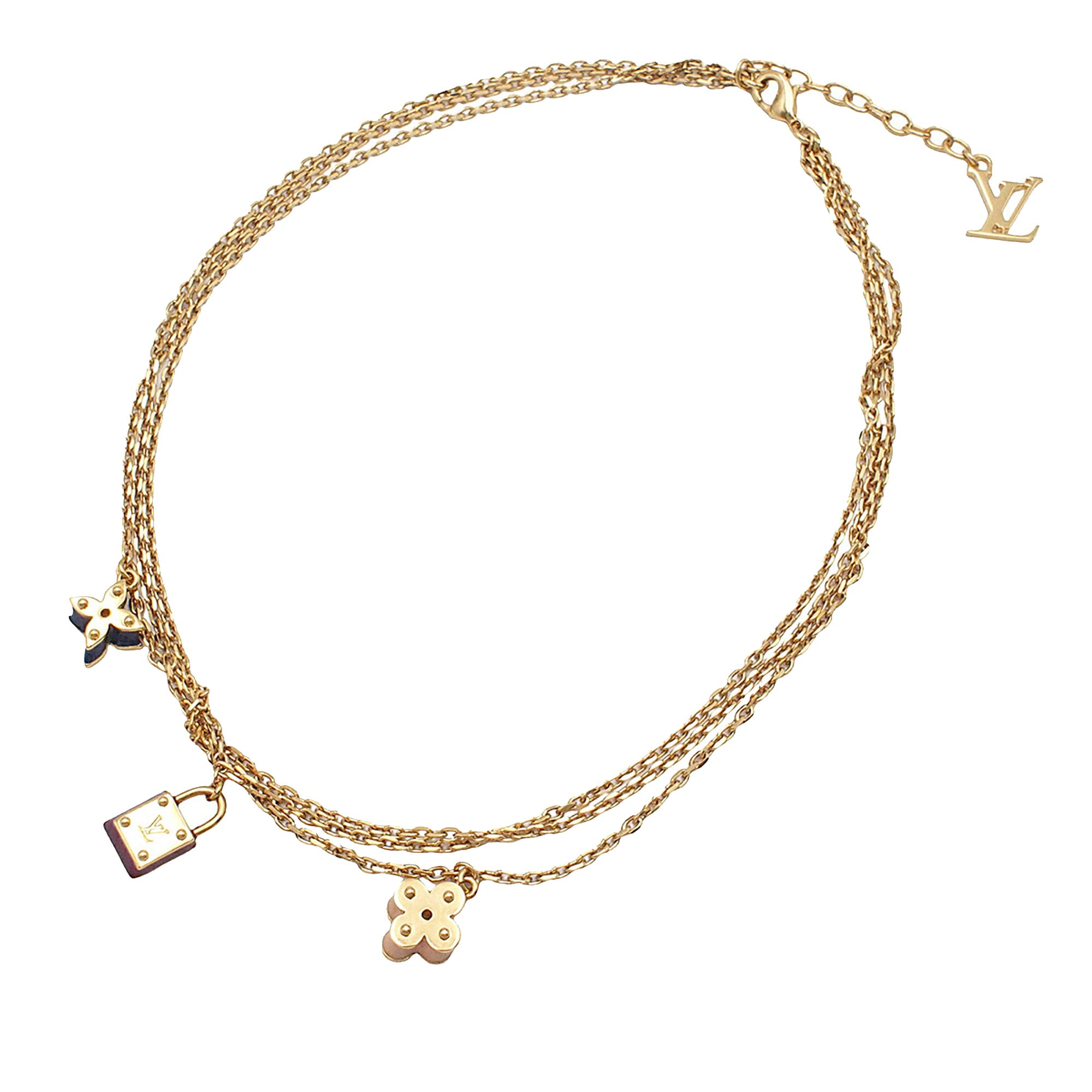 Gold Plated Sweet Charms Tiered Necklace - Image 1