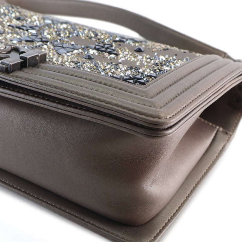 Old Medium Metallic Goatskin Crystal Boy Flap - Image 10