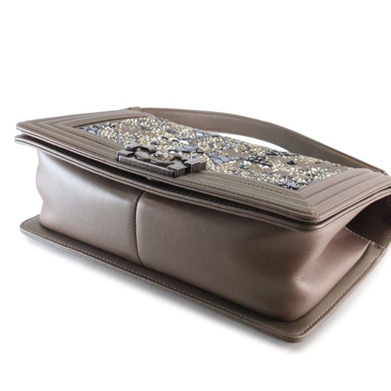 Old Medium Metallic Goatskin Crystal Boy Flap - Image 12