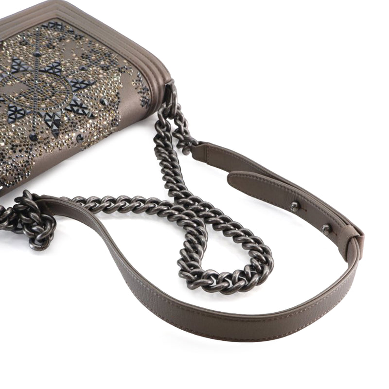 Old Medium Metallic Goatskin Crystal Boy Flap - Image 14