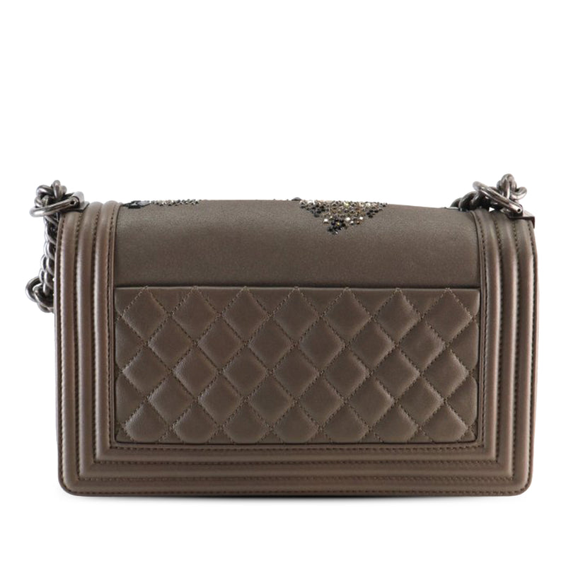 Old Medium Metallic Goatskin Crystal Boy Flap - Image 2