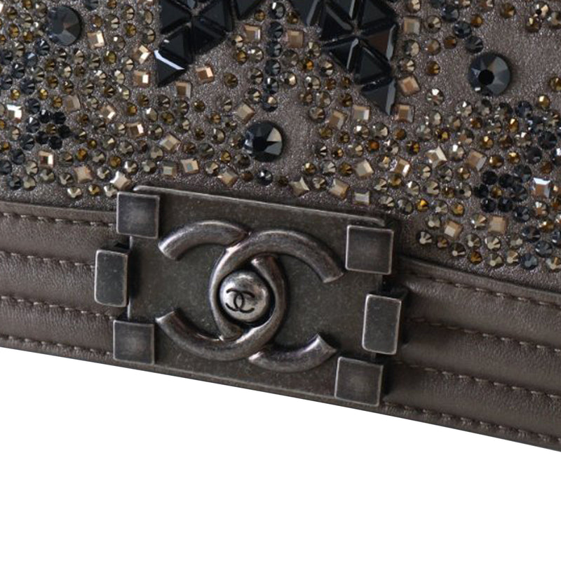 Old Medium Metallic Goatskin Crystal Boy Flap - Image 5