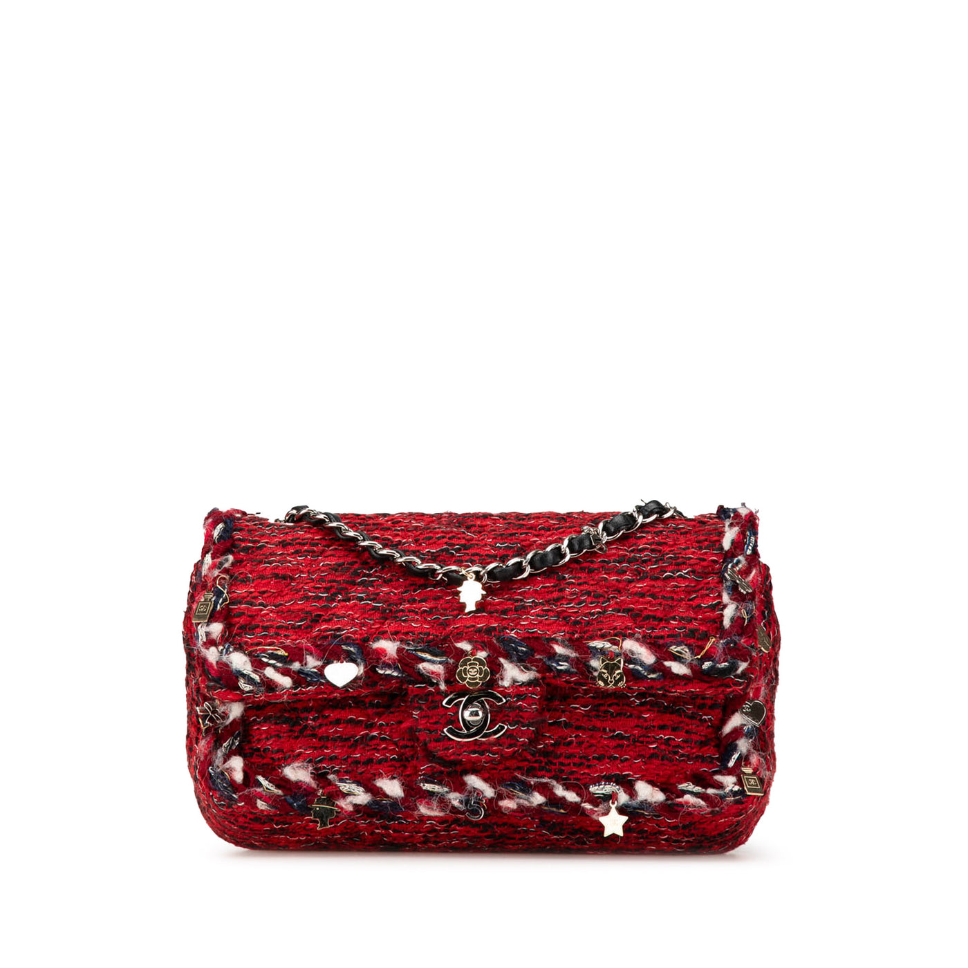 Medium Tweed Braided Charms Double Flap - Image 1