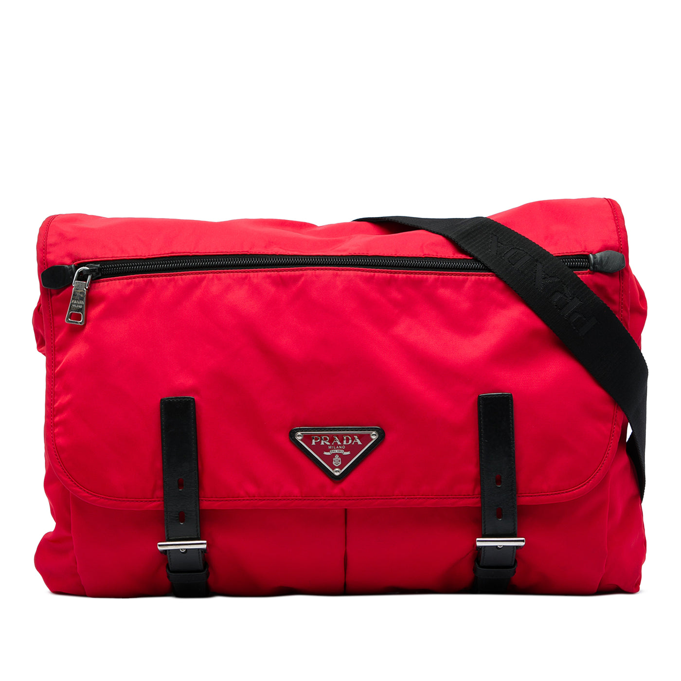 Tessuto Zip Double Buckle Messenger Bag - Image 1