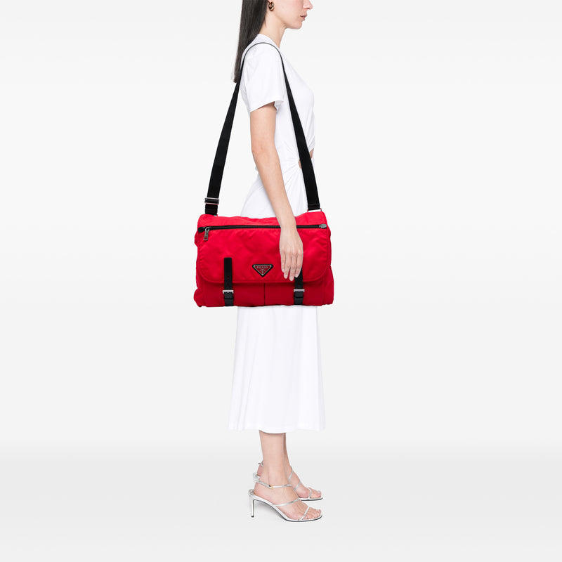 Tessuto Zip Double Buckle Messenger Bag - Image 6