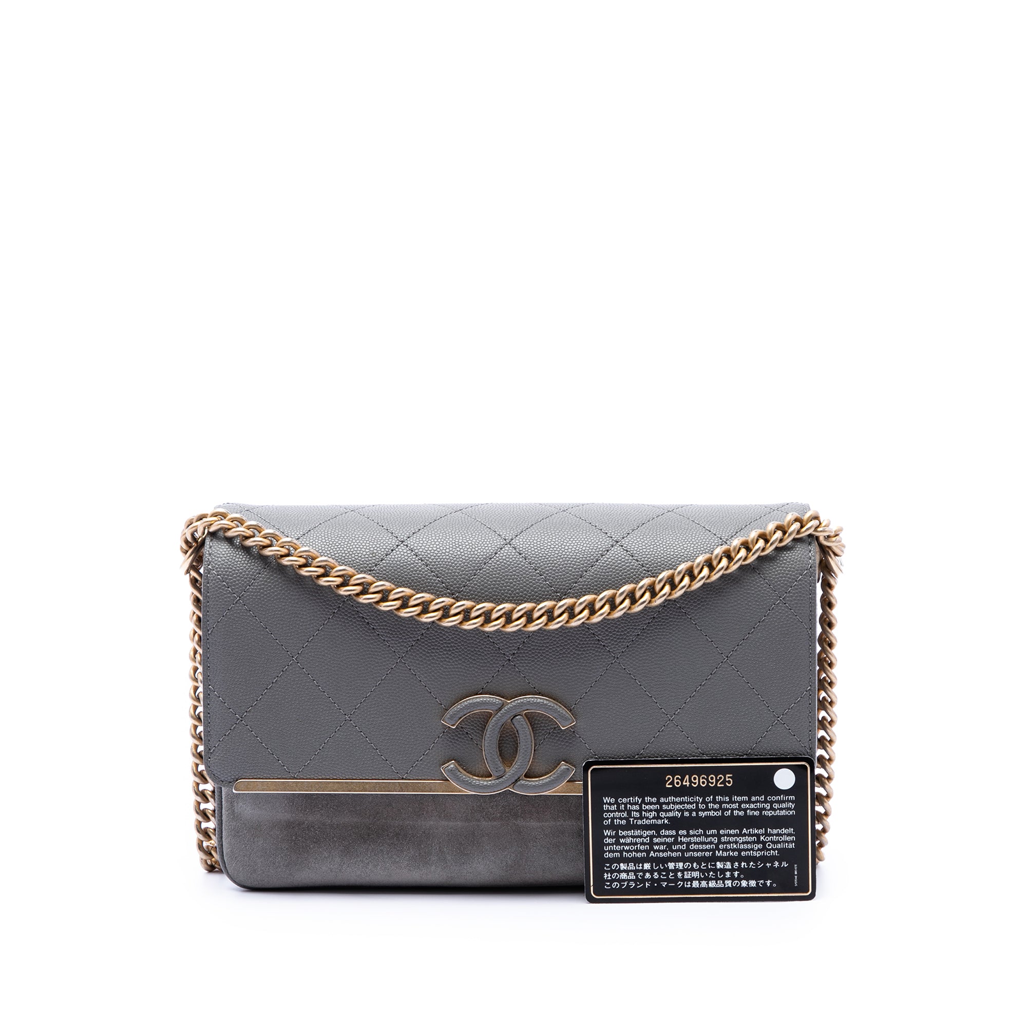 Small CC Stitched Caviar and Suede Lady Coco Flap - Image 7