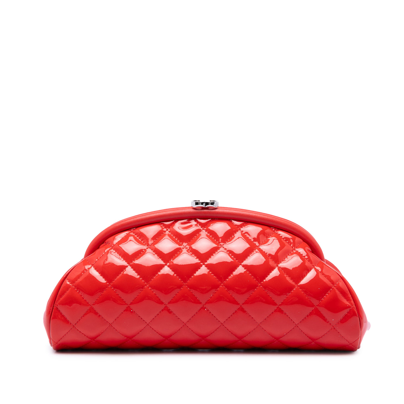 Quilted Patent Timeless Kiss Lock Clutch - Image 1