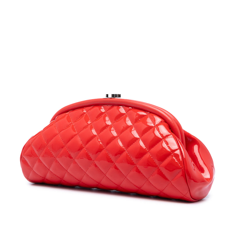 Quilted Patent Timeless Kiss Lock Clutch - Image 2