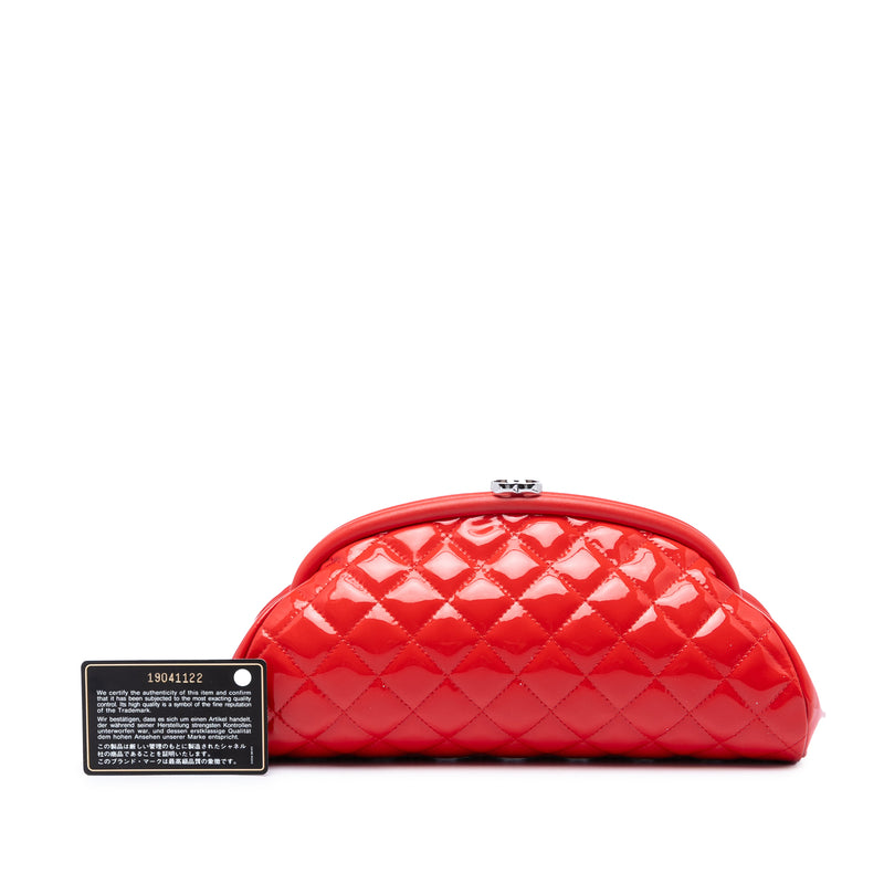 Quilted Patent Timeless Kiss Lock Clutch - Image 6