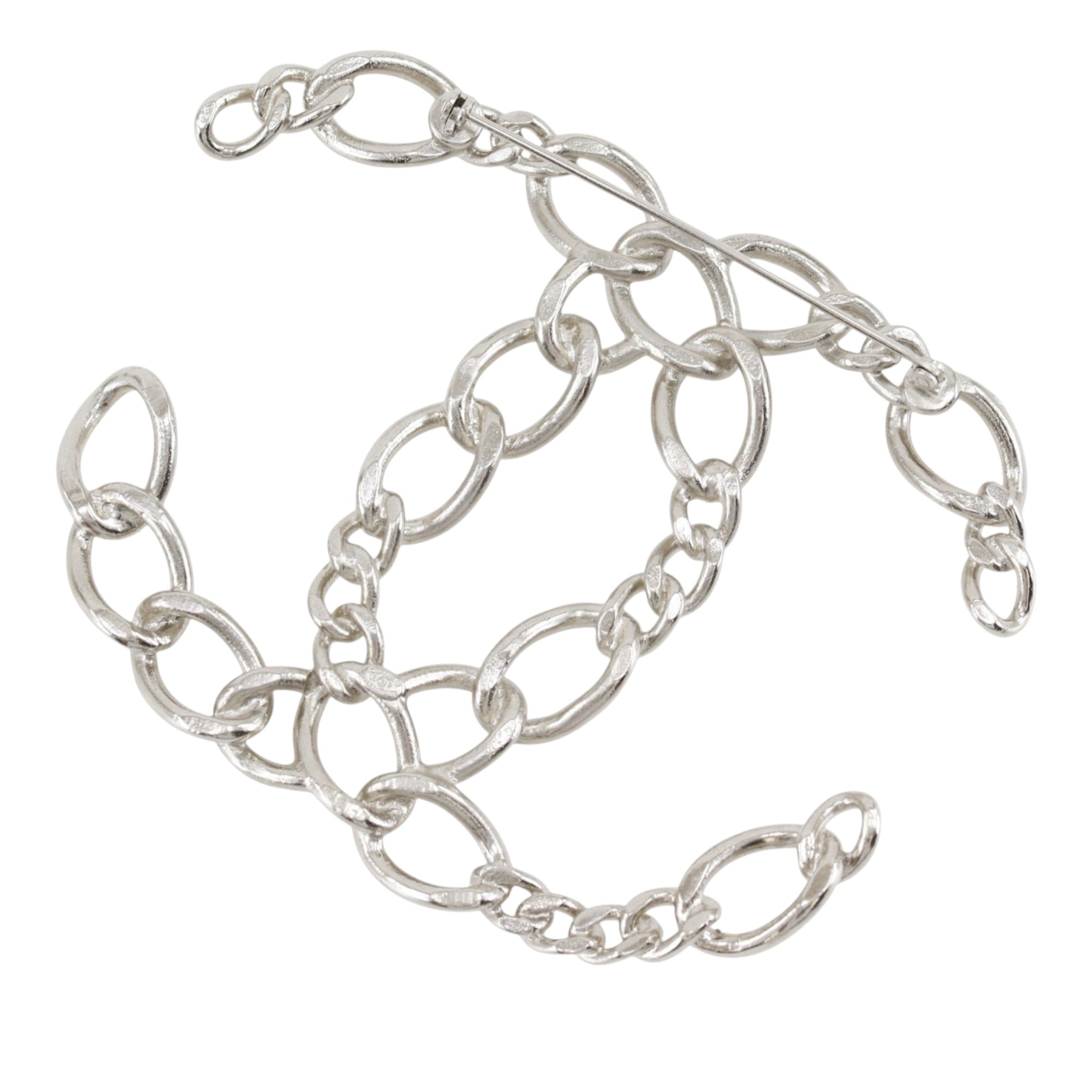 CC Brass Openwork Chain Brooch - Image 2