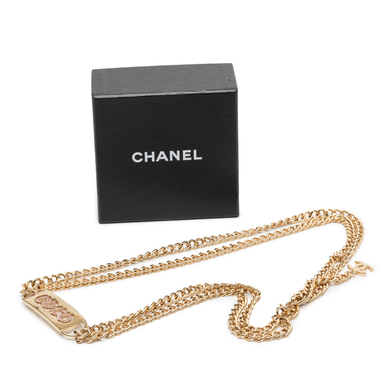 Gold Plated Strass Coco Plaque Double Chain Belt - Image 5