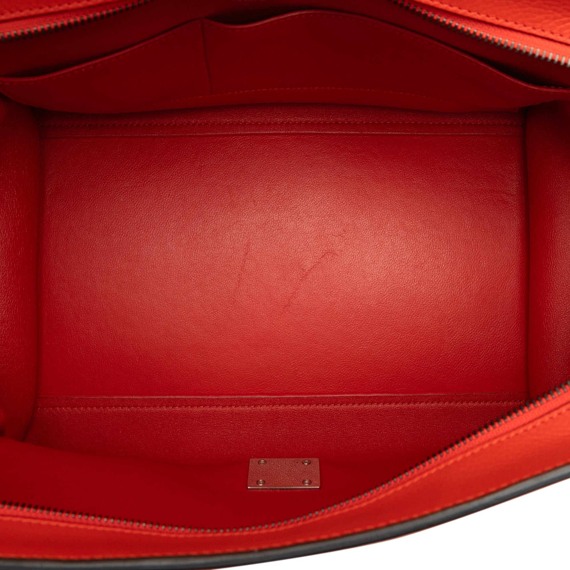 Medium Drummed Calfskin and Suede Trapeze Satchel - Image 4