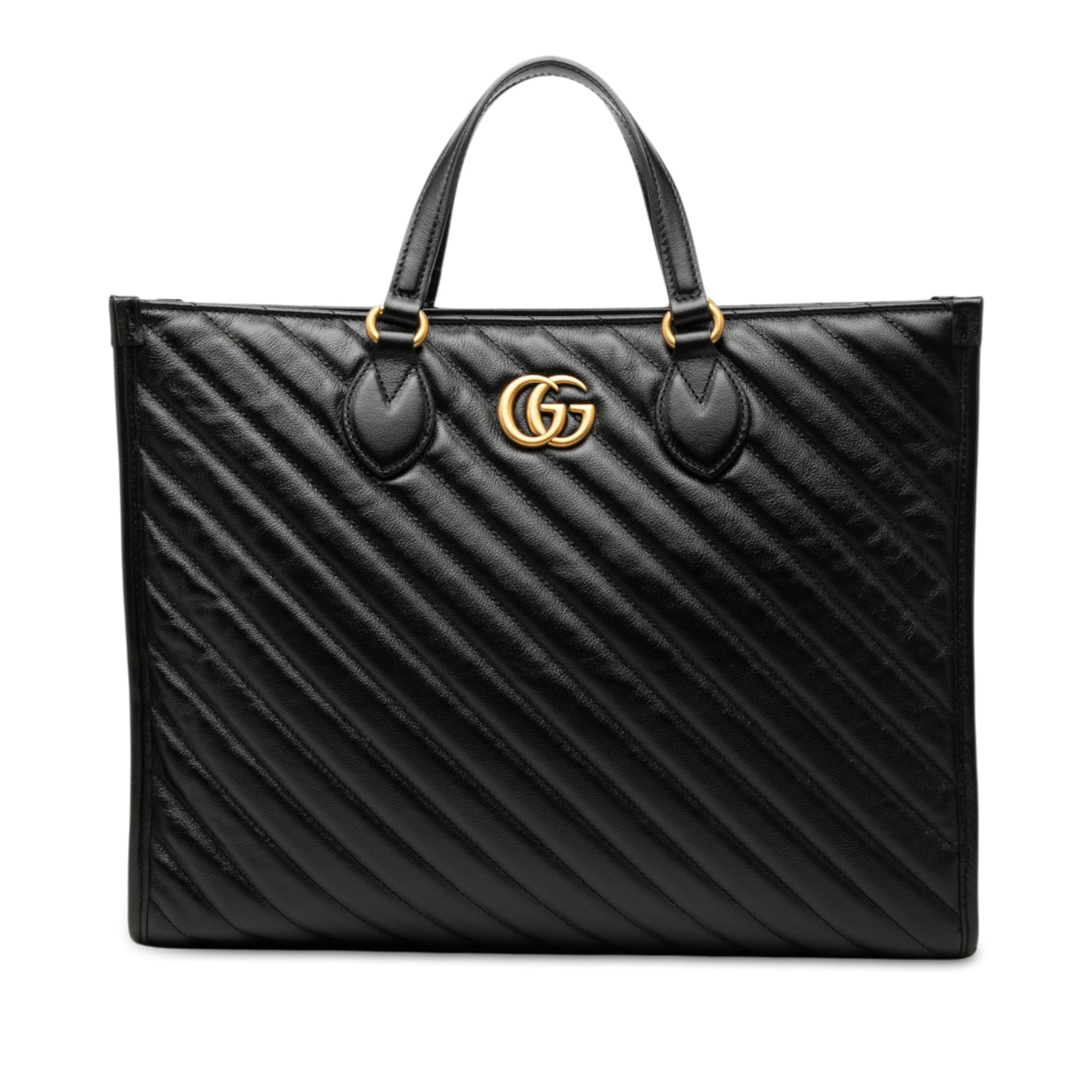 Medium GG Marmont Matelasse Diagonal Calfskin Shopping Tote - Image 1