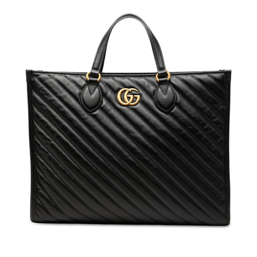 Medium GG Marmont Matelasse Diagonal Calfskin Shopping Tote - Image 1