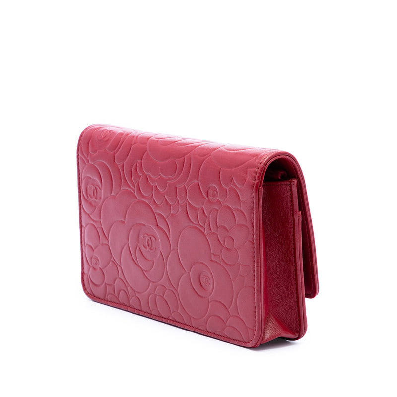 CC Embossed Lambskin Camellia Wallet On Chain - Image 2
