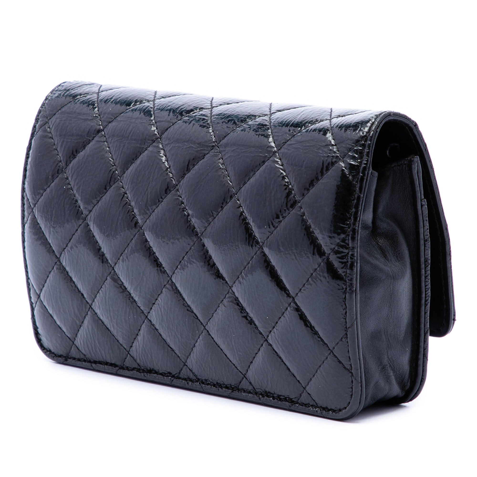 CC Quilted Shiny Aged Calfskin Wallet On Chain - Image 2