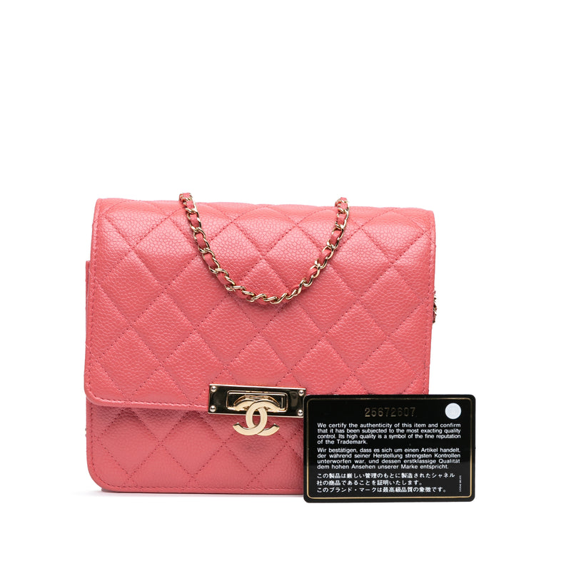 Quilted Caviar Golden Class Wallet On Chain - Image 11