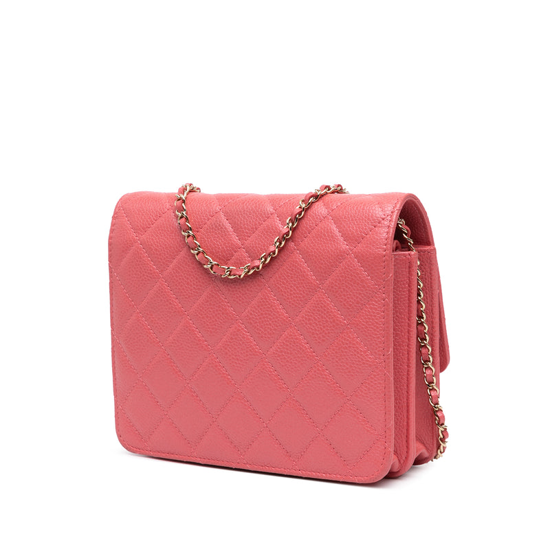 Quilted Caviar Golden Class Wallet On Chain - Image 2