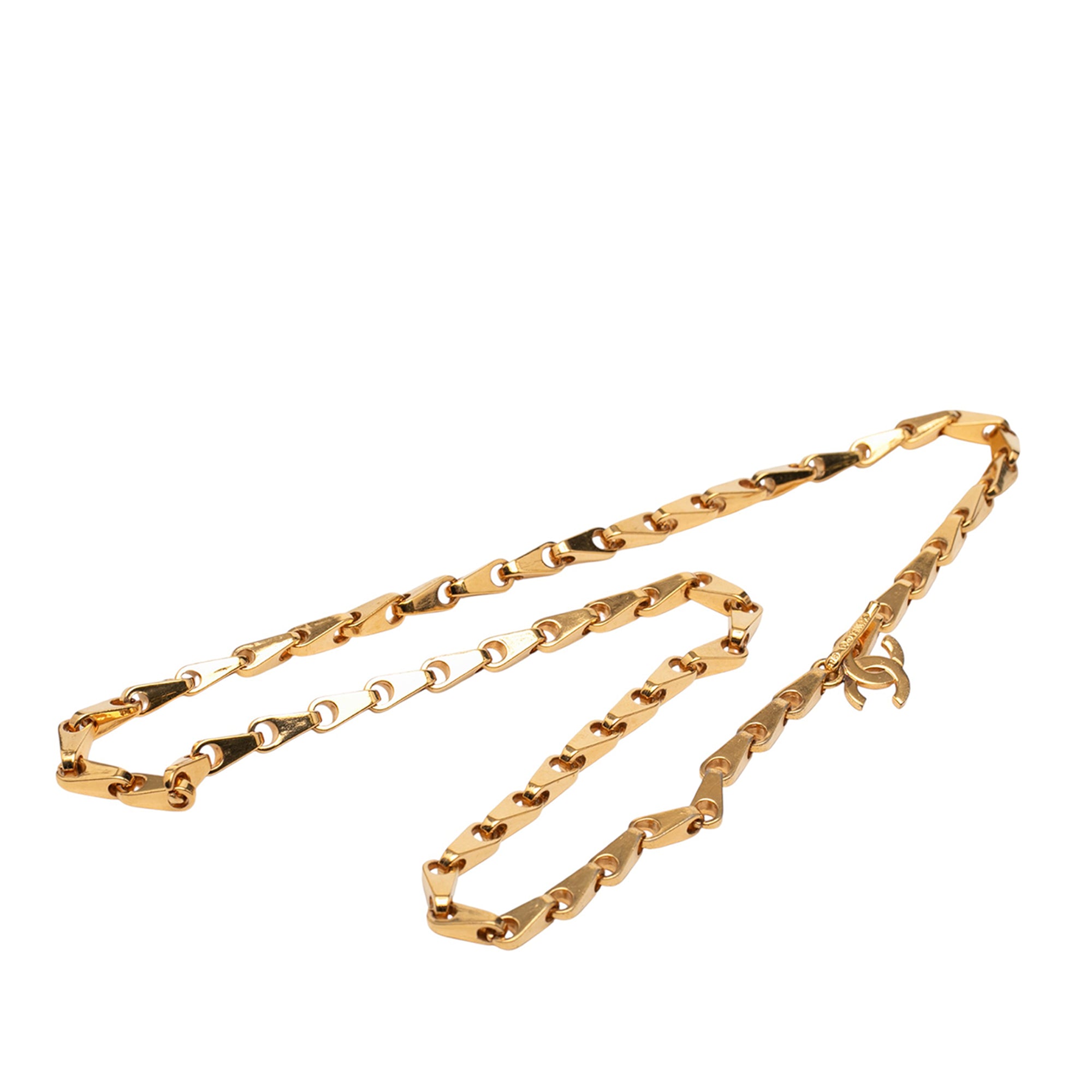 Gold Plated CC Pendant Necklace - Image 1