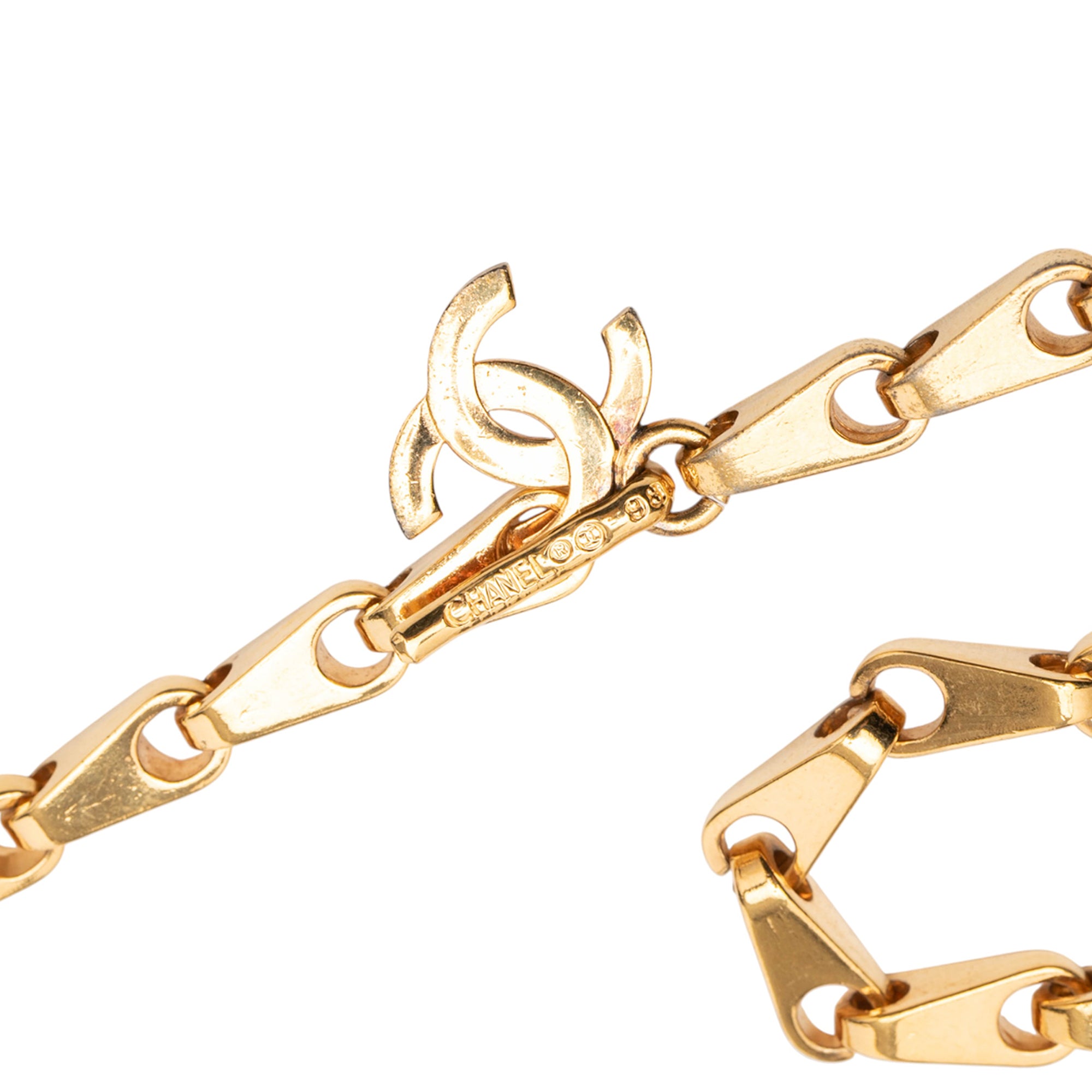 Gold Plated CC Pendant Necklace - Image 3