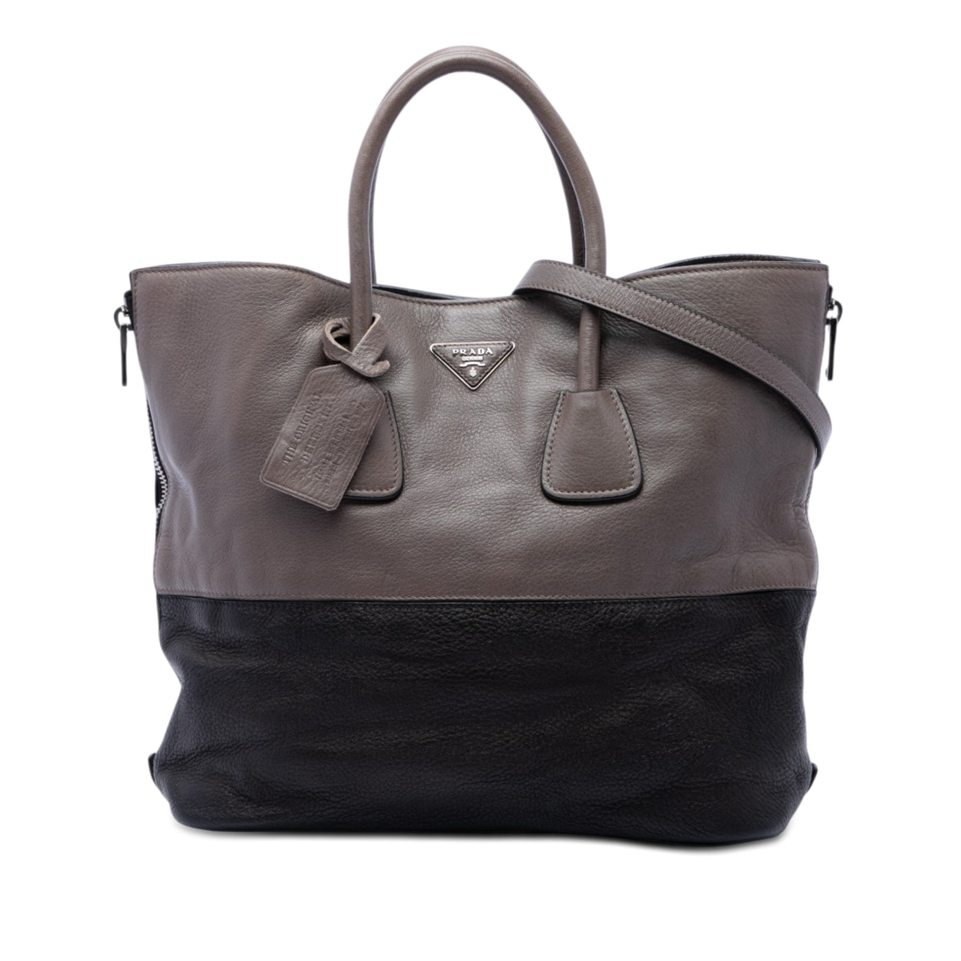 Bicolor Cervo Deerskin Side Zip Convertible Tote - Image 1