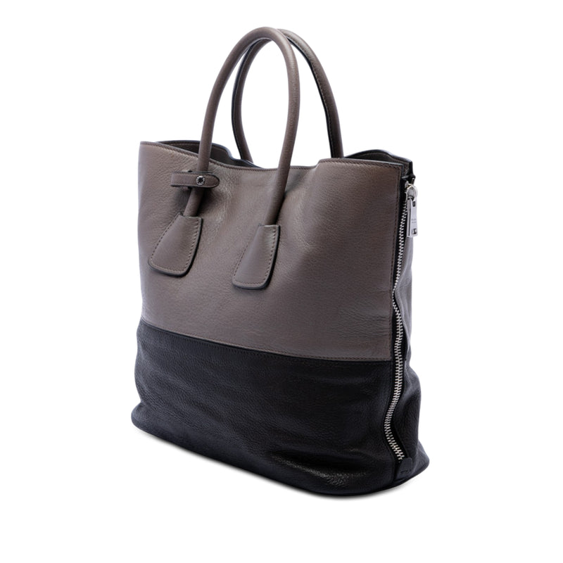 Bicolor Cervo Deerskin Side Zip Convertible Tote - Image 2