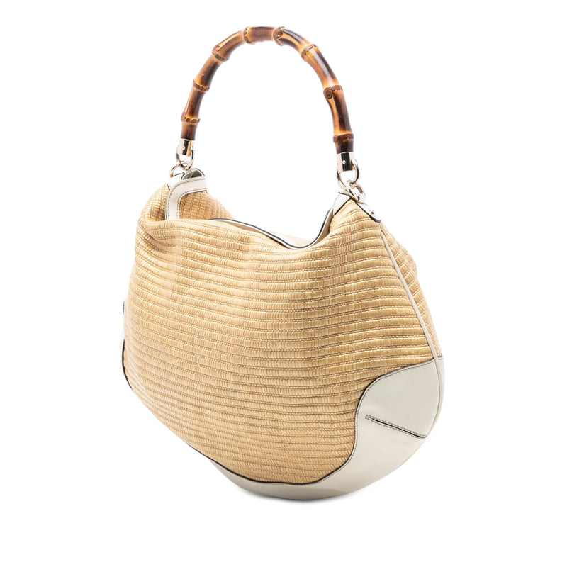 Raffia Peggy Bamboo Hobo - Image 2