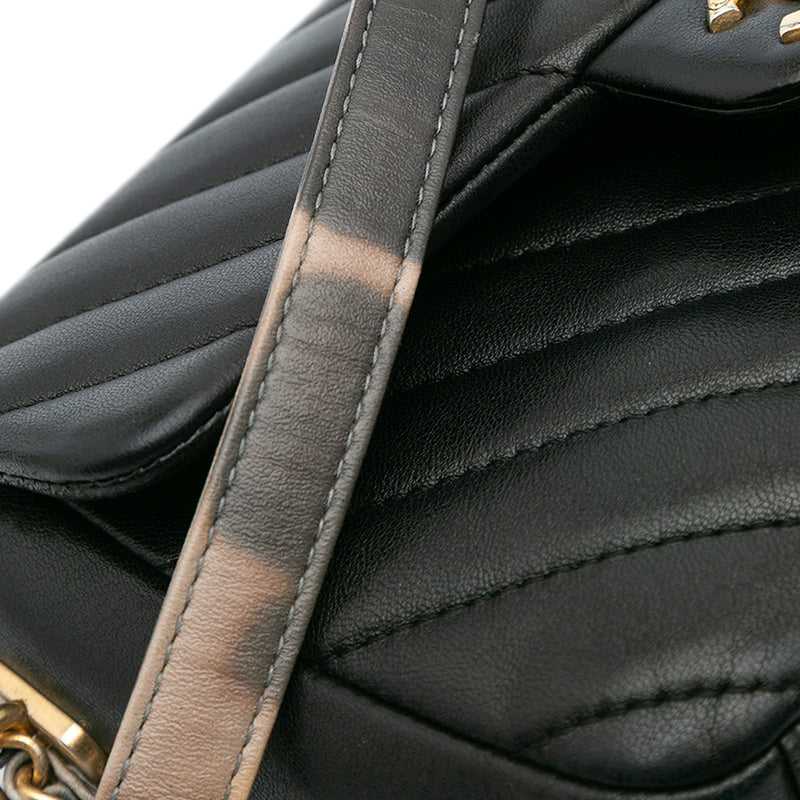 Mini Rectangular Chevron Lambskin Chain Around Flap - Image 8