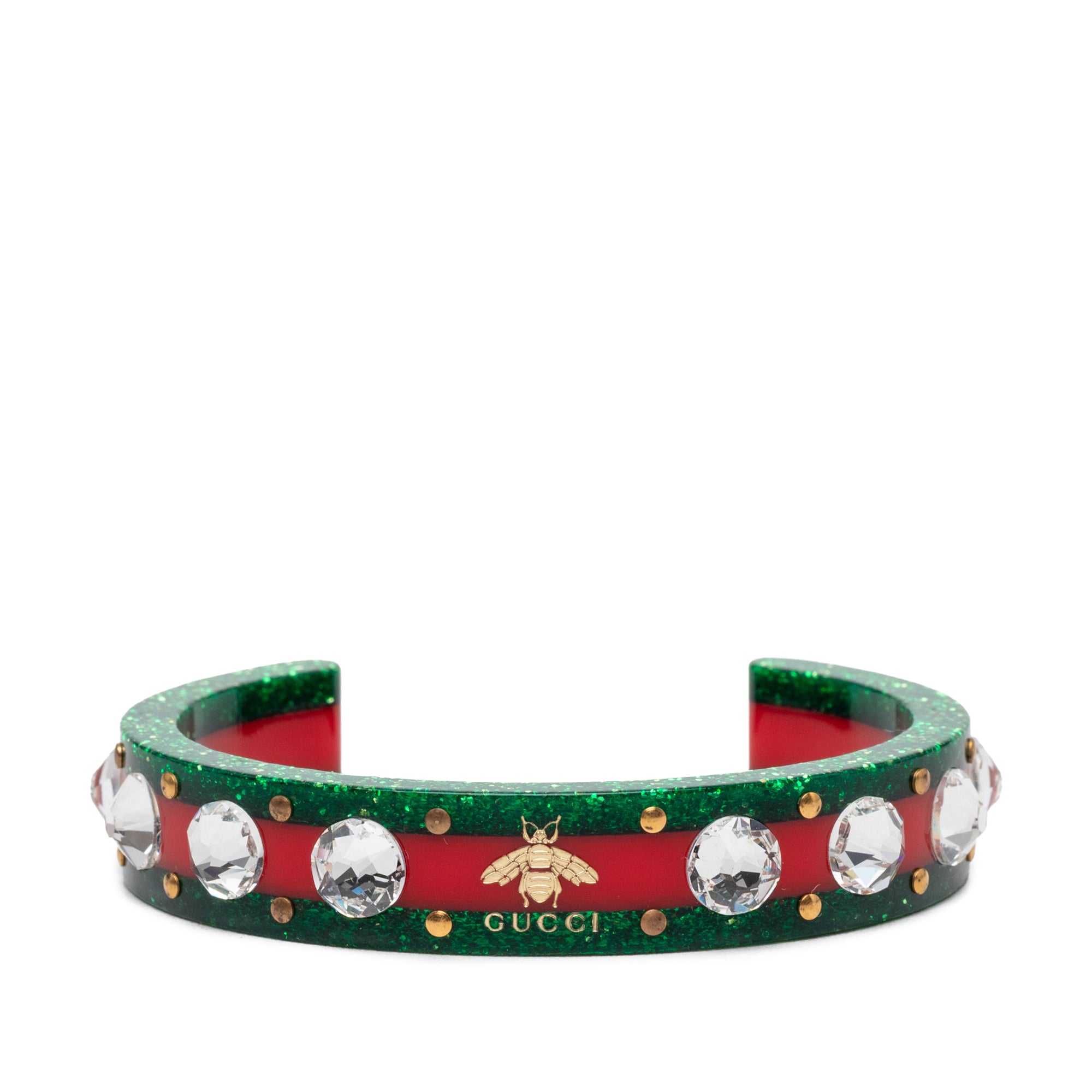 Resin and Strass Web Bee Cuff Bracelet - Image 1