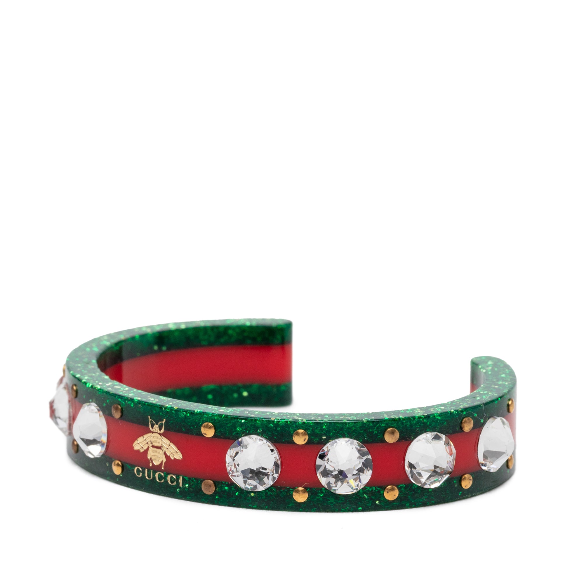 Resin and Strass Web Bee Cuff Bracelet - Image 2